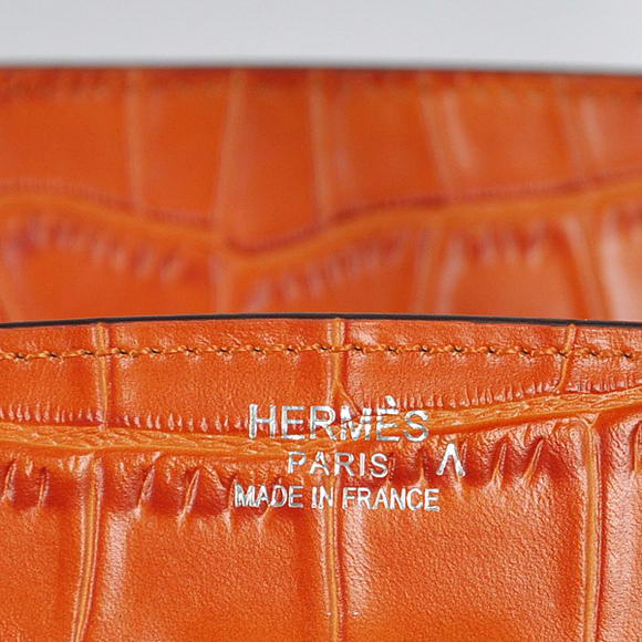 Hermes Birkin 35CM Tote Bags Crocodile Togo Leather Orange Silver Hermes Birkin 35CM Tote Bags Crocodile Togo Leather Orange Silver