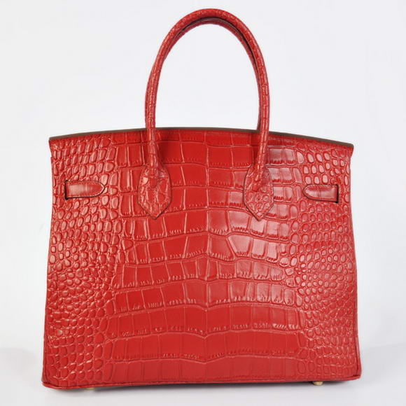 Hermes Birkin 35CM Tote Bags Crocodile Togo Leather Red Golden Hermes Birkin 35CM Tote Bags Crocodile Togo Leather Red Golden