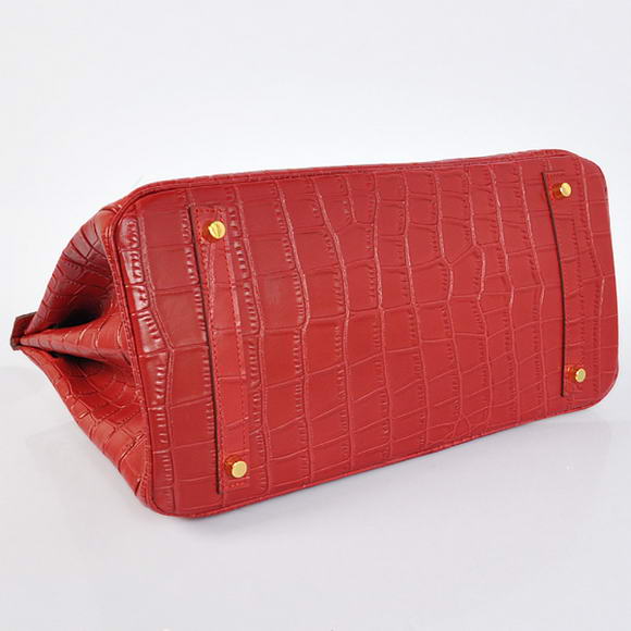 Hermes Birkin 35CM Tote Bags Crocodile Togo Leather Red Golden Hermes Birkin 35CM Tote Bags Crocodile Togo Leather Red Golden