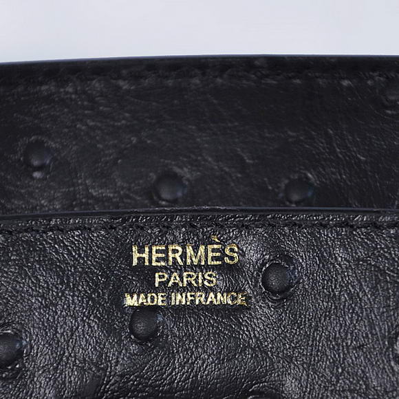 Hermes Birkin 35CM Tote Bags Ostrich Togo Leather Black Golden Hermes Birkin 35CM Tote Bags Ostrich Togo Leather Black Golden