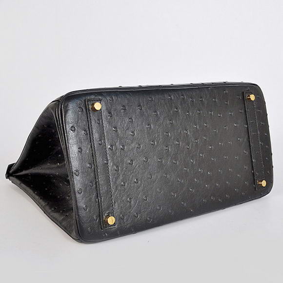 Hermes Birkin 35CM Tote Bags Ostrich Togo Leather Black Golden Hermes Birkin 35CM Tote Bags Ostrich Togo Leather Black Golden