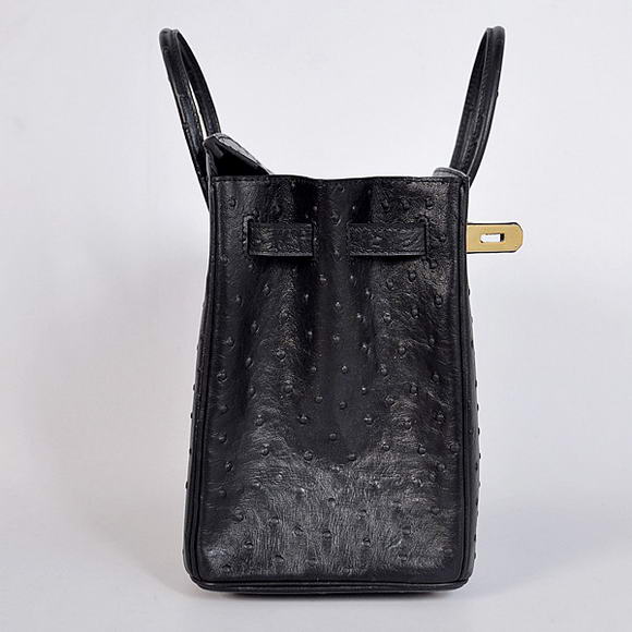 Hermes Birkin 35CM Tote Bags Ostrich Togo Leather Black Golden Hermes Birkin 35CM Tote Bags Ostrich Togo Leather Black Golden