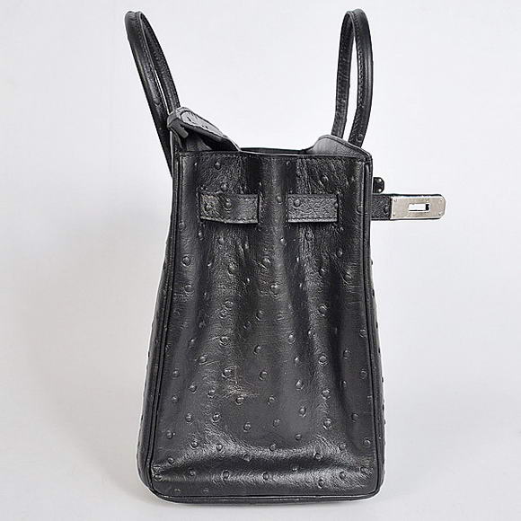 Hermes Birkin 35CM Tote Bags Ostrich Togo Leather Black Silver Hermes Birkin 35CM Tote Bags Ostrich Togo Leather Black Silver