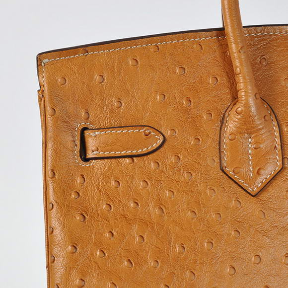 Hermes Birkin 35CM Tote Bags Ostrich Togo Leather Ocher Golden Hermes Birkin 35CM Tote Bags Ostrich Togo Leather Ocher Golden