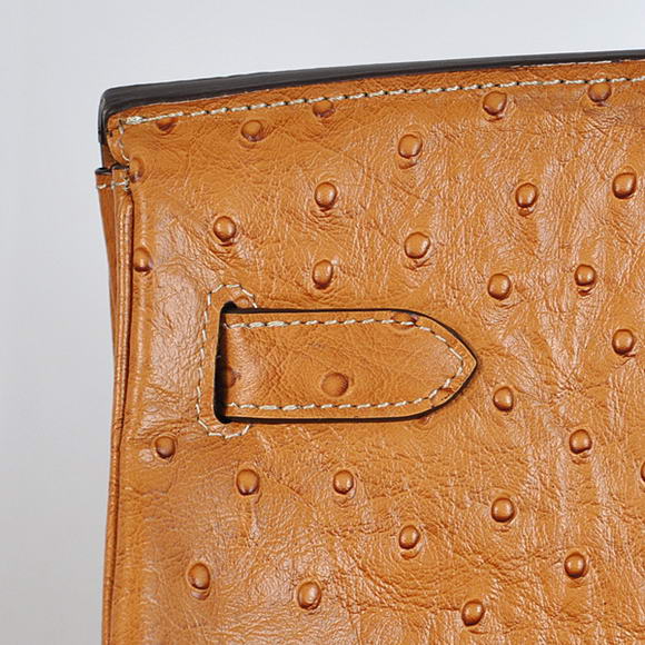 Hermes Birkin 35CM Tote Bags Ostrich Togo Leather Ocher Silver Hermes Birkin 35CM Tote Bags Ostrich Togo Leather Ocher Silver