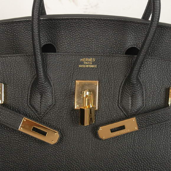 Hermes Birkin 35CM Tote Bags Smooth Togo Leather Black Golden Hermes Birkin 35CM Tote Bags Smooth Togo Leather Black Golden