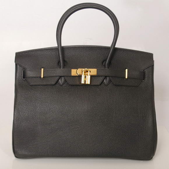 Hermes Birkin 35CM Tote Bags Smooth Togo Leather Black Golden Hermes Birkin 35CM Tote Bags Smooth Togo Leather Black Golden