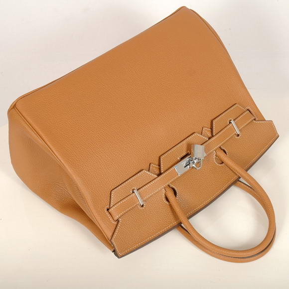 Hermes Birkin 35CM Tote Bags Smooth Togo Leather Camel Silver Hermes Birkin 35CM Tote Bags Smooth Togo Leather Camel Silver