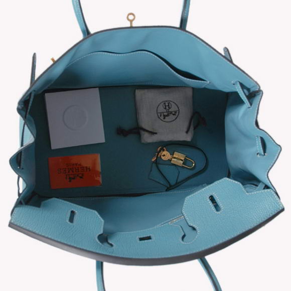 Hermes Birkin 35CM Tote Bags Smooth Togo Leather Light Blue Golden Hermes Birkin 35CM Tote Bags Smooth Togo Leather Light Blue Golden