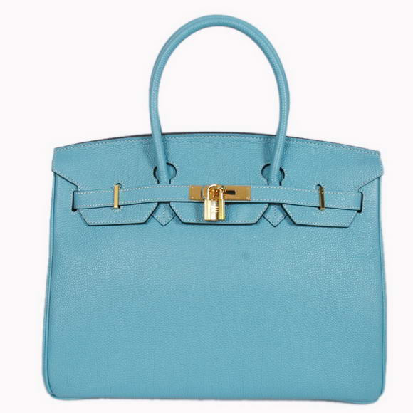 Hermes Birkin 35CM Tote Bags Smooth Togo Leather Light Blue Golden Hermes Birkin 35CM Tote Bags Smooth Togo Leather Light Blue Golden