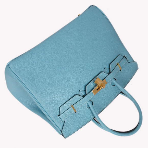 Hermes Birkin 35CM Tote Bags Smooth Togo Leather Light Blue Golden Hermes Birkin 35CM Tote Bags Smooth Togo Leather Light Blue Golden