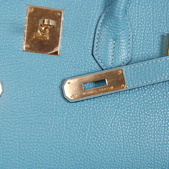 Hermes Birkin 35CM Tote Bags Smooth Togo Leather Light Blue Golden Hermes Birkin 35CM Tote Bags Smooth Togo Leather Light Blue Golden