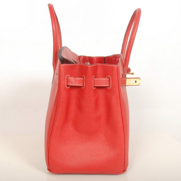 Hermes Birkin 35CM Tote Bags Smooth Togo Leather Red Golden