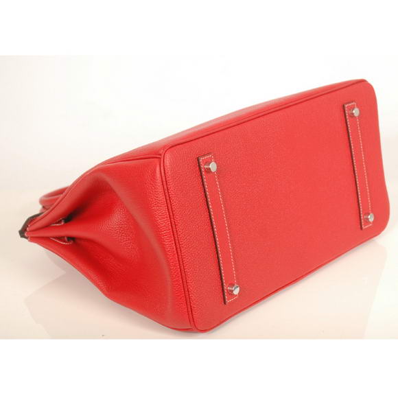 Hermes Birkin 35CM Tote Bags Smooth Togo Leather Red Silver Hermes Birkin 35CM Tote Bags Smooth Togo Leather Red Silver