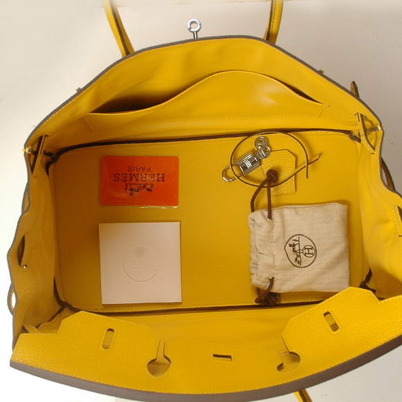 Hermes Birkin 35CM Tote Bags Smooth Togo Leather Yellow Silver Hermes Birkin 35CM Tote Bags Smooth Togo Leather Yellow Silver