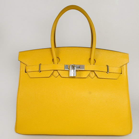 Hermes Birkin 35CM Tote Bags Smooth Togo Leather Yellow Silver Hermes Birkin 35CM Tote Bags Smooth Togo Leather Yellow Silver