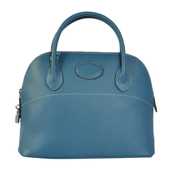 Hermes Bolide 31CM Tote Bags Clemence H1031 Blue