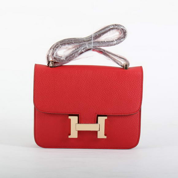 Hermes Constance Bag Togo Leather 1622S Red Golden Hermes Constance Bag Togo Leather 1622S Red Golden