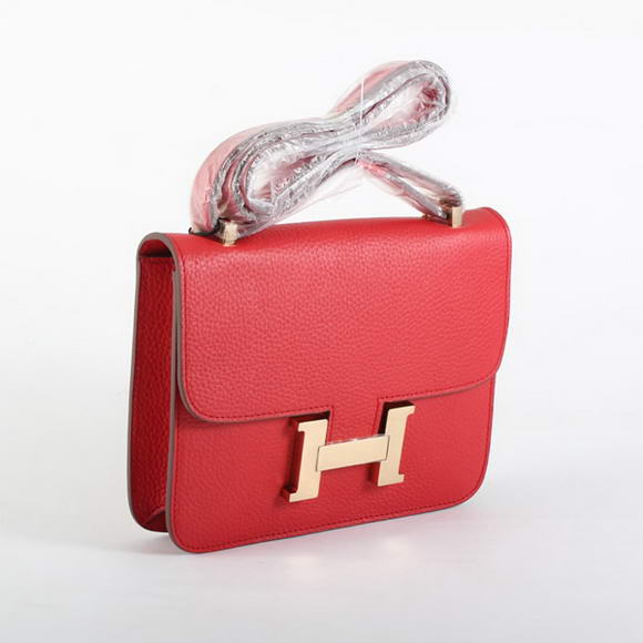 Hermes Constance Bag Togo Leather 1622S Red Golden Hermes Constance Bag Togo Leather 1622S Red Golden