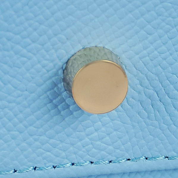 Top Quality Hermes Kelly 32cm Bags SkyBlue Calf Leather Gold Top Quality Hermes Kelly 32cm Bags SkyBlue Calf Leather Gold