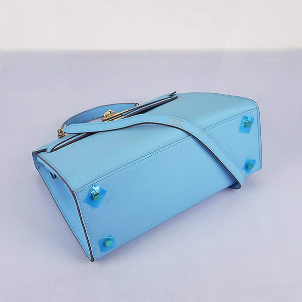 Top Quality Hermes Kelly 32cm Bags SkyBlue Calf Leather Gold Top Quality Hermes Kelly 32cm Bags SkyBlue Calf Leather Gold