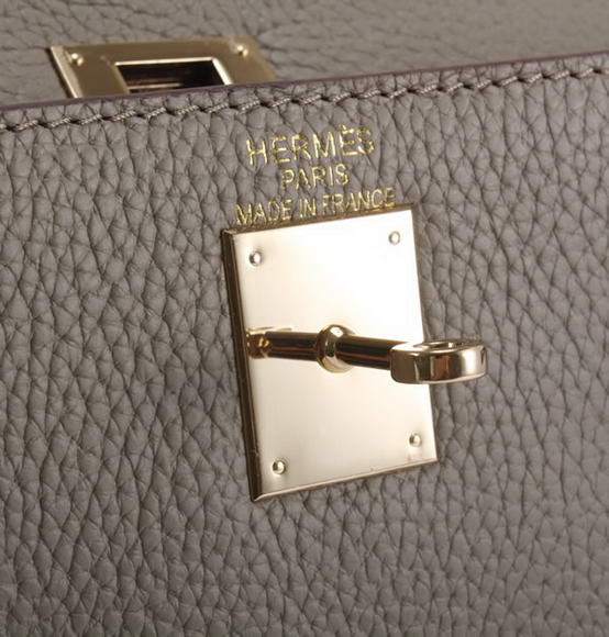Hermes Kelly 32cm Togo Leather Handbags 6018 Dark Grey Golden Hermes Kelly 32cm Togo Leather Handbags 6018 Dark Grey Golden