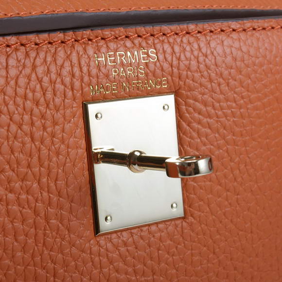 Hermes Kelly 32cm Togo Leather Handbags 6018 Orange Golden Hermes Kelly 32cm Togo Leather Handbags 6018 Orange Golden