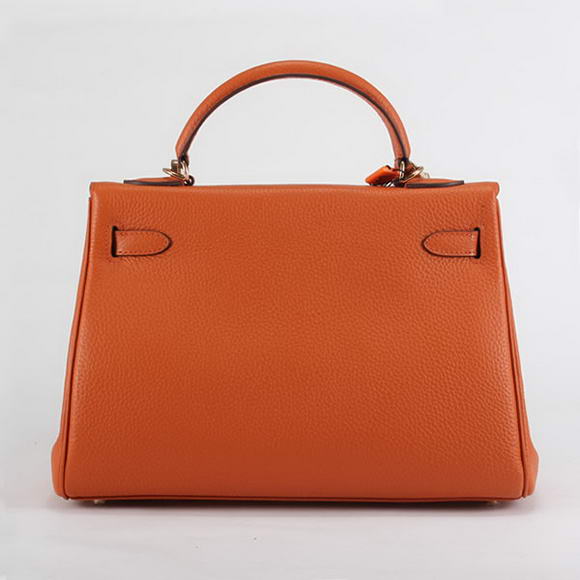 Hermes Kelly 32cm Togo Leather Handbags 6018 Orange Golden Hermes Kelly 32cm Togo Leather Handbags 6018 Orange Golden