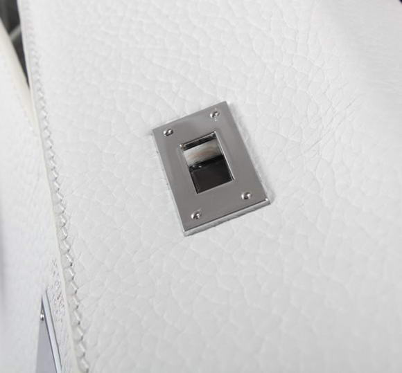 Hermes Kelly 32cm Togo Leather Handbags 6018 White Silver Hermes Kelly 32cm Togo Leather Handbags 6018 White Silver