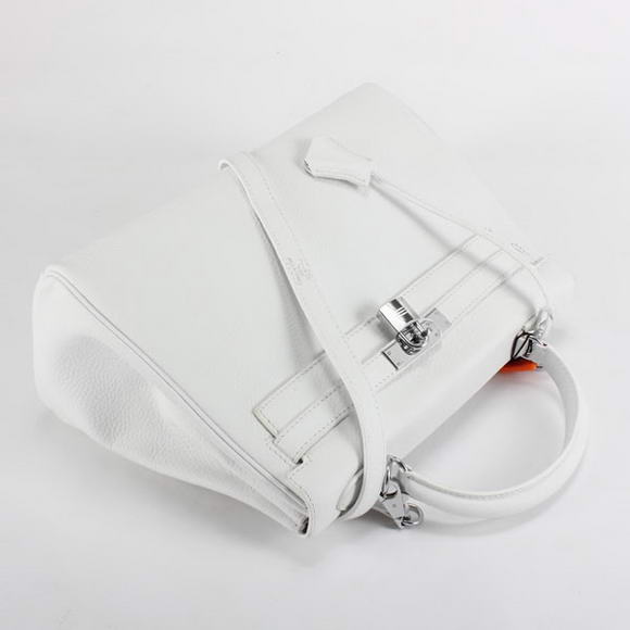 Hermes Kelly 32cm Togo Leather Handbags 6018 White Silver Hermes Kelly 32cm Togo Leather Handbags 6018 White Silver