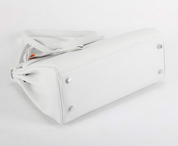 Hermes Kelly 32cm Togo Leather Handbags 6018 White Silver Hermes Kelly 32cm Togo Leather Handbags 6018 White Silver