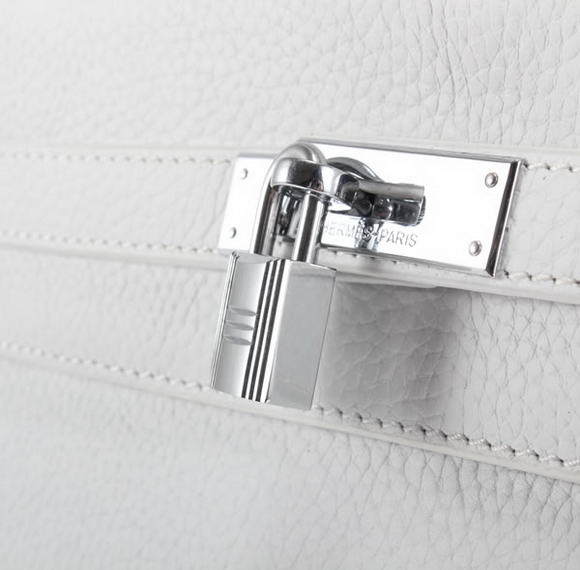 Hermes Kelly 32cm Togo Leather Handbags 6018 White Silver Hermes Kelly 32cm Togo Leather Handbags 6018 White Silver