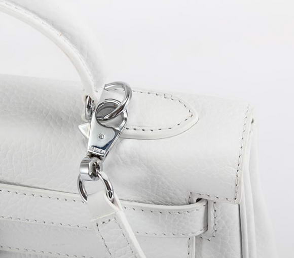 Hermes Kelly 32cm Togo Leather Handbags 6018 White Silver Hermes Kelly 32cm Togo Leather Handbags 6018 White Silver