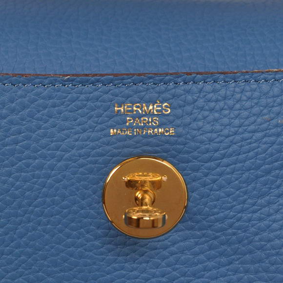 Hermes Lindy 30CM Havanne Handbags 1057 Blue Leather Golden Hardware Hermes Lindy 30CM Havanne Handbags 1057 Blue Leather Golden Hardware