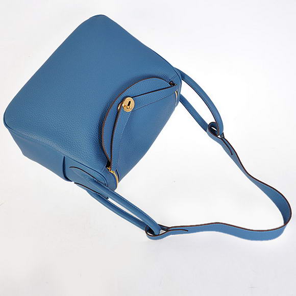 Hermes Lindy 30CM Havanne Handbags 1057 Blue Leather Golden Hardware Hermes Lindy 30CM Havanne Handbags 1057 Blue Leather Golden Hardware