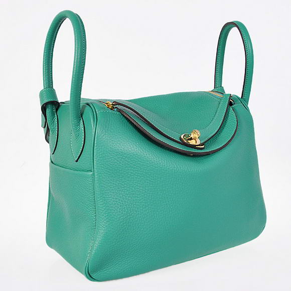 Hermes Lindy 30CM Havanne Handbags 1057 Green Leather Golden Hardware Hermes Lindy 30CM Havanne Handbags 1057 Green Leather Golden Hardware