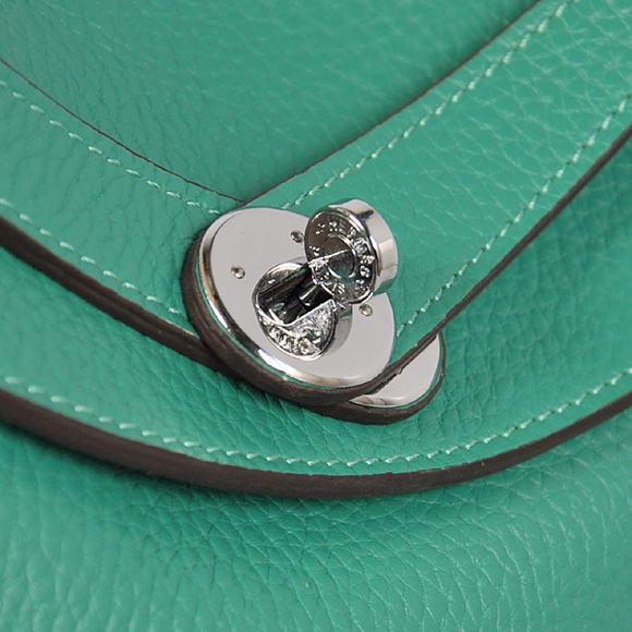Hermes Lindy 30CM Havanne Handbags 1057 Green Leather Silver Hardware Hermes Lindy 30CM Havanne Handbags 1057 Green Leather Silver Hardware