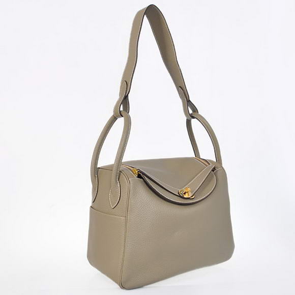 Hermes Lindy 30CM Havanne Handbags 1057 Grey Leather Golden Hardware Hermes Lindy 30CM Havanne Handbags 1057 Grey Leather Golden Hardware