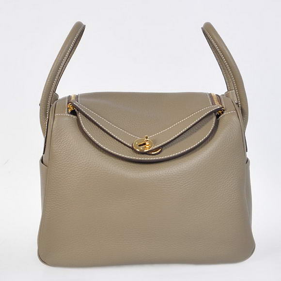 Hermes Lindy 30CM Havanne Handbags 1057 Grey Leather Golden Hardware Hermes Lindy 30CM Havanne Handbags 1057 Grey Leather Golden Hardware