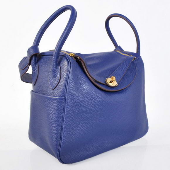 Hermes Lindy 30CM Havanne Handbags 1057 Dark Blue Leather Golden Hardware Hermes Lindy 30CM Havanne Handbags 1057 Dark Blue Leather Golden Hardware