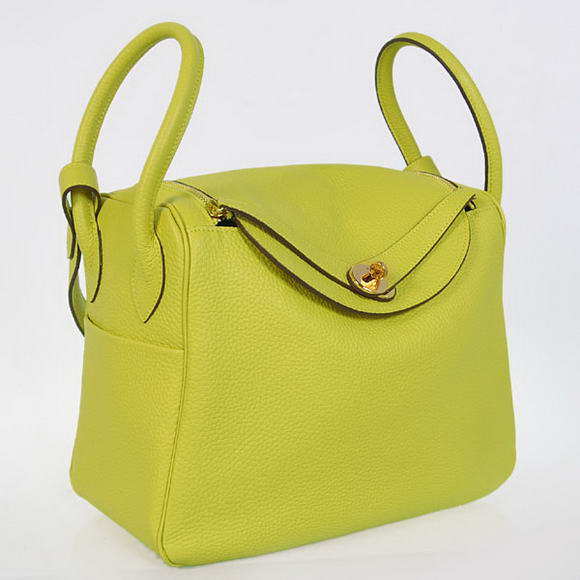 Hermes Lindy 30CM Havanne Handbags 1057 Lemon Leather Golden Hardware Hermes Lindy 30CM Havanne Handbags 1057 Lemon Leather Golden Hardware
