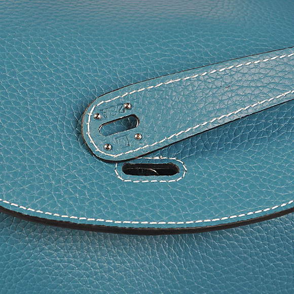 Hermes Lindy 30CM Havanne Handbags 1057 Mid Blue Leather Silver Hardware Hermes Lindy 30CM Havanne Handbags 1057 Mid Blue Leather Silver Hardware