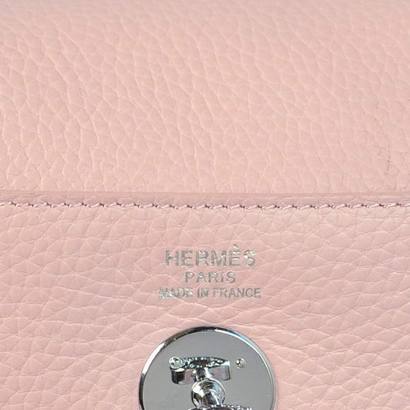 Hermes Lindy 30CM Havanne Handbags 1057 Pink Leather Silver Hardware Hermes Lindy 30CM Havanne Handbags 1057 Pink Leather Silver Hardware