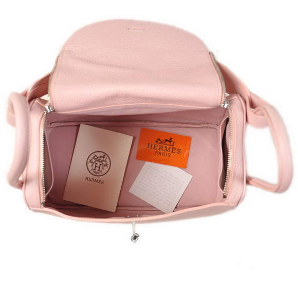 Hermes Lindy 30CM Havanne Handbags 1057 Pink Leather Silver Hardware Hermes Lindy 30CM Havanne Handbags 1057 Pink Leather Silver Hardware