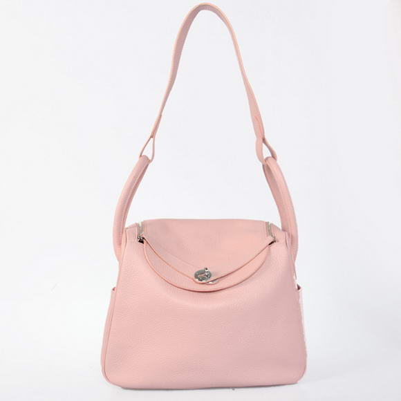 Hermes Lindy 30CM Havanne Handbags 1057 Pink Leather Silver Hardware Hermes Lindy 30CM Havanne Handbags 1057 Pink Leather Silver Hardware