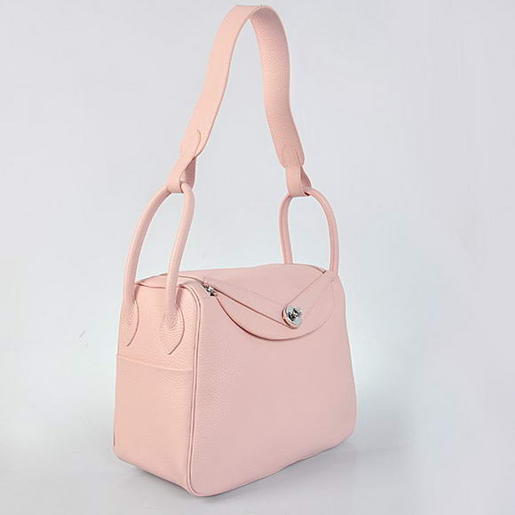 Hermes Lindy 30CM Havanne Handbags 1057 Pink Leather Silver Hardware Hermes Lindy 30CM Havanne Handbags 1057 Pink Leather Silver Hardware