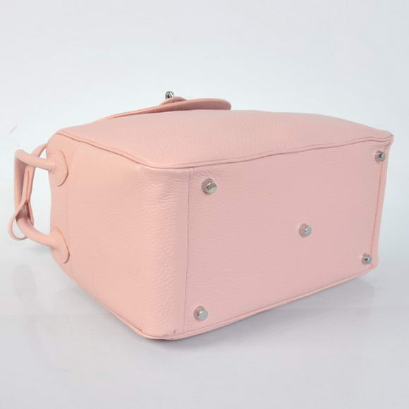 Hermes Lindy 30CM Havanne Handbags 1057 Pink Leather Silver Hardware Hermes Lindy 30CM Havanne Handbags 1057 Pink Leather Silver Hardware