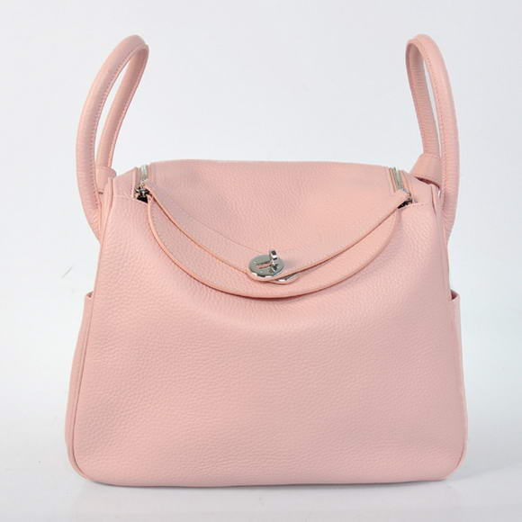 Hermes Lindy 30CM Havanne Handbags 1057 Pink Leather Silver Hardware Hermes Lindy 30CM Havanne Handbags 1057 Pink Leather Silver Hardware