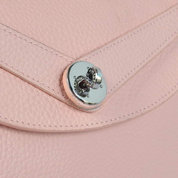 Hermes Lindy 30CM Havanne Handbags 1057 Pink Leather Silver Hardware Hermes Lindy 30CM Havanne Handbags 1057 Pink Leather Silver Hardware
