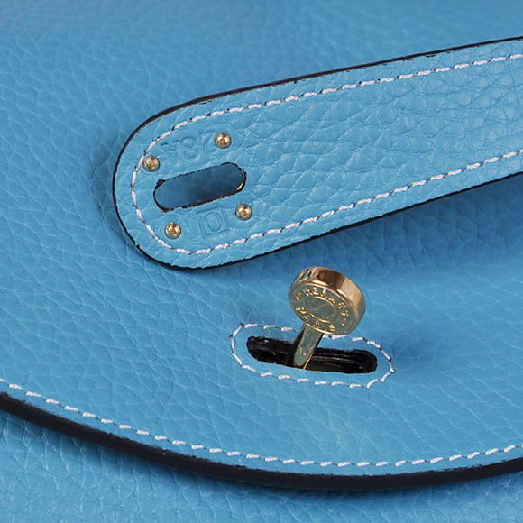 Hermes Lindy 30CM Havanne Handbags 1057 Light Blue Leather Golden Hardware Hermes Lindy 30CM Havanne Handbags 1057 Light Blue Leather Golden Hardware